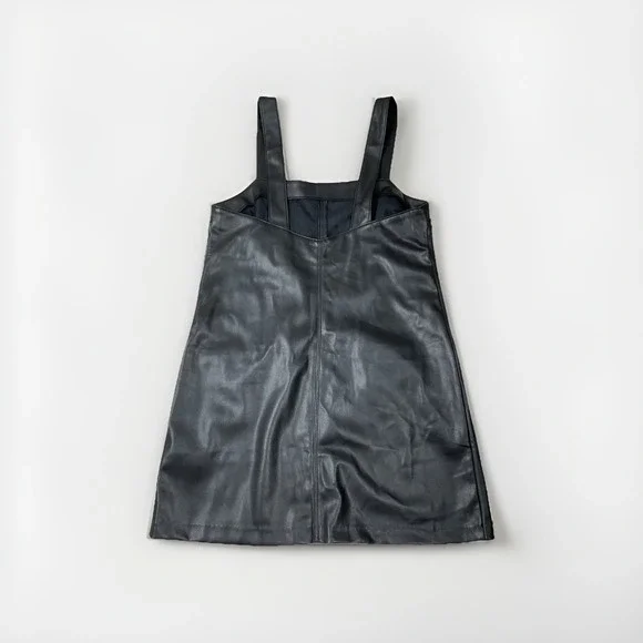 Abercrombie & Fitch Black Faux Leather Sleeveless Mini Dress Size Medium - Picture 5 of 8